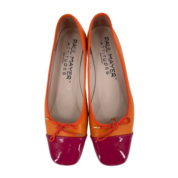 Paul Mayer Attitudes Womens Orange & Pink Ballet Flats - Picture 2 of 7
